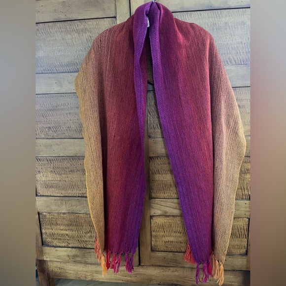 🎨Ombré 100% New Wool Scarf in Mustard/Orange/Pink | McKernan | Ireland 17”x80” - Picture 6 of 17